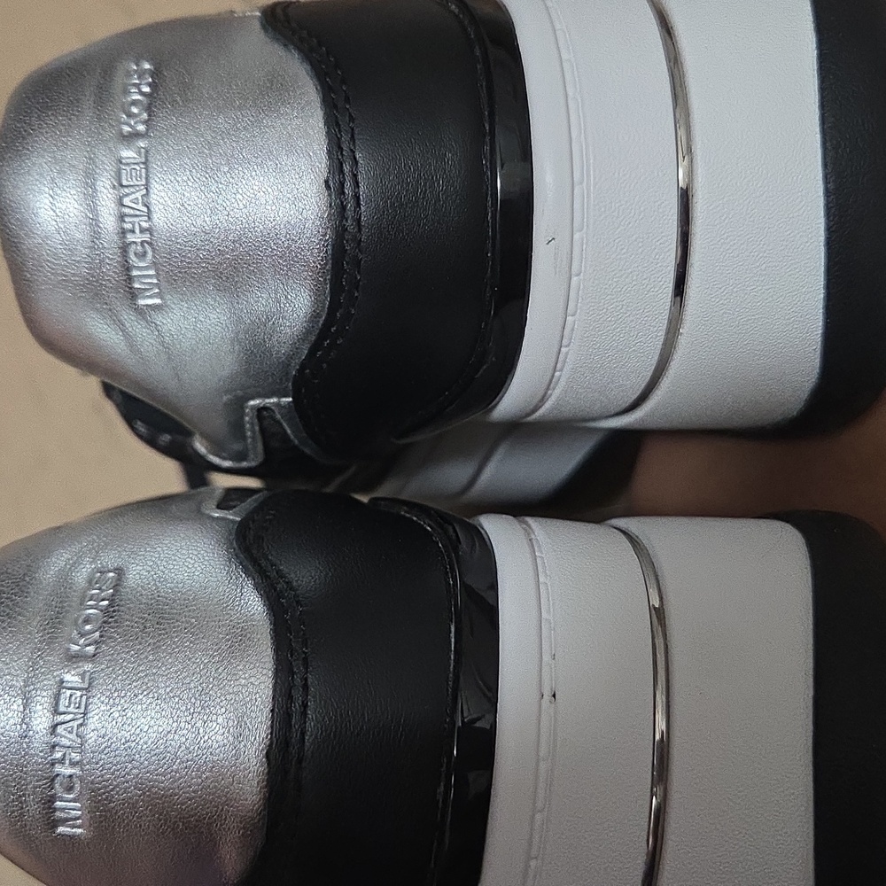 New Michael Kors Women's Black and Gray Platform Sneakers - Picture 5 of 8